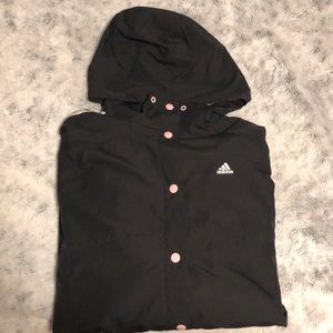 pink and black adidas windbreaker jacket